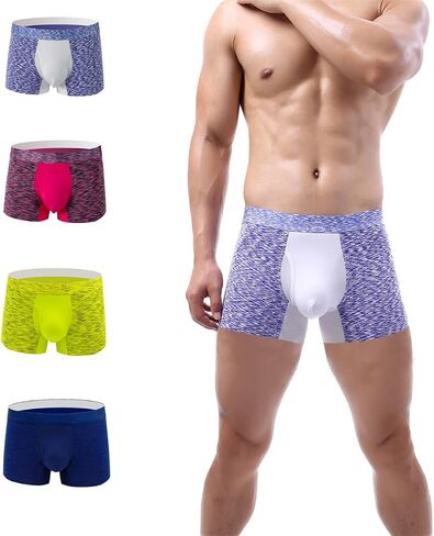YuKaiChen Men's Pouch Underwear Trunks Performance Bulge Enhancing Boxer Briefs Short-leg in Kuwait