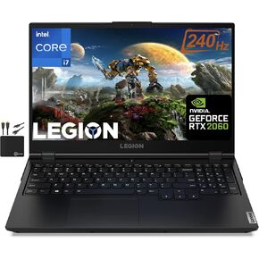 2022 Lenovo Legion 5 Gaming Laptop 15.6" FHD IPS Screen 500 Nit 100% sRGB 240Hz, 6-Core Intel i7-10750H,32GB RAM, 1TB SSD + 1TB HDD, NVIDIA GeForce RTX 2060 6GB, Backlit, WiFi 6,Win 10 +MarxsolCable in Saudi Arabia
