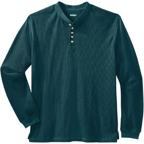 KingSize Men's Big & Tall Waffle-Knit Thermal Waffle Henley Tee Long Underwear Top