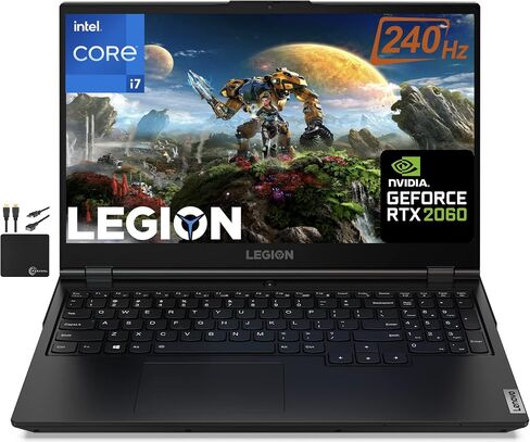 2022 Lenovo Legion 5 Gaming Laptop 15.6" FHD IPS Screen 500 Nit 100% sRGB 240Hz, 6-Core Intel i7-10750H,32GB RAM, 1TB SSD + 1TB HDD, NVIDIA GeForce RTX 2060 6GB, Backlit, WiFi 6,Win 10 +MarxsolCable in Saudi Arabia