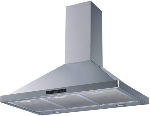 Winflo 36 In. Convertible Stainless Steel Wall Mount Range Hood with Aluminum Mesh Filters, Charcoal Filters and Touch Sensor Control in Saudi Arabia