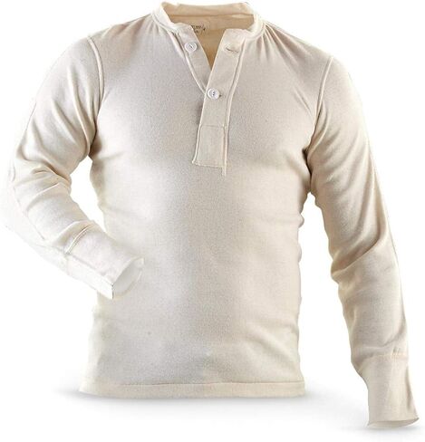 GI Genuine Military Issue Men's Wallace Beery Henley Thermal Top T Shirt in Saudi Arabia