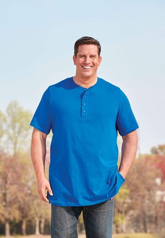 KingSize Men's Big & Tall Shrink-Less™ Lightweight Henley Longer Length T-Shirt Henley Shirt in Saudi Arabia