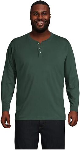 Lands' End Men's Super-T Long Sleeve Henley Shirt in Kuwait