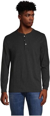 Lands' End Men's Super-T Long Sleeve Henley Shirt in Saudi Arabia