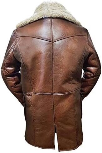 Bane Coat TDKR Tom Hardy Winter Shearling Brown Super Hero Leather Coat Jacket in Saudi Arabia