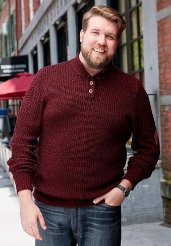 KingSize Men's Big & Tall Henley Shaker Sweater in Saudi Arabia
