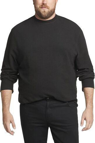 Van Heusen mens Big and Tall Essential Long Sleeve Ottoman Crewneck Shirt in Saudi Arabia