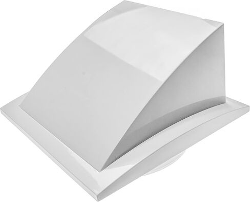 Vent Systems White 6" inch Exhaust Vent Cover - Dryer Vent Hood - Louvered Dryer Cover - Vent Hood Cap - One-Directional Plastic Air Supply Grille - Non Return Valve - Outlet Cowl Air Vent Grille in Kuwait