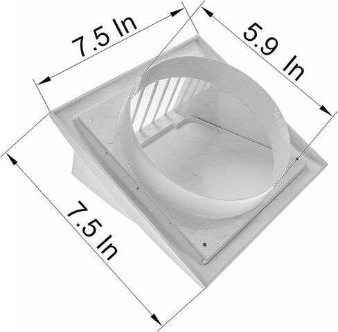 Vent Systems White 6" inch Exhaust Vent Cover - Dryer Vent Hood - Louvered Dryer Cover - Vent Hood Cap - One-Directional Plastic Air Supply Grille - Non Return Valve - Outlet Cowl Air Vent Grille in Kuwait