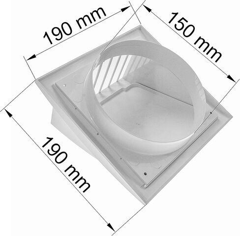 Vent Systems White 6" inch Exhaust Vent Cover - Dryer Vent Hood - Louvered Dryer Cover - Vent Hood Cap - One-Directional Plastic Air Supply Grille - Non Return Valve - Outlet Cowl Air Vent Grille in Kuwait