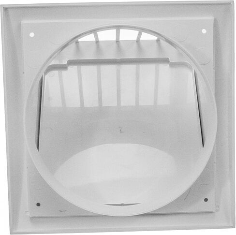Vent Systems White 6" inch Exhaust Vent Cover - Dryer Vent Hood - Louvered Dryer Cover - Vent Hood Cap - One-Directional Plastic Air Supply Grille - Non Return Valve - Outlet Cowl Air Vent Grille in Kuwait