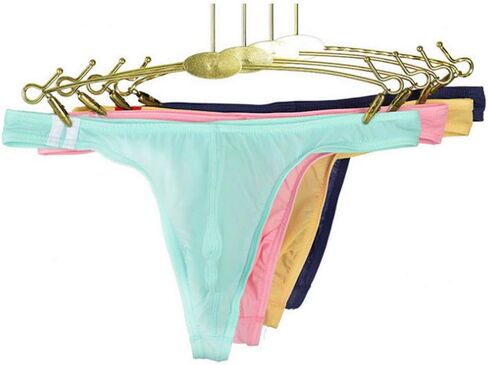 ZEGOO Mens Ice Silk Stretch Thong T-Back Sexy Underwear in Saudi Arabia