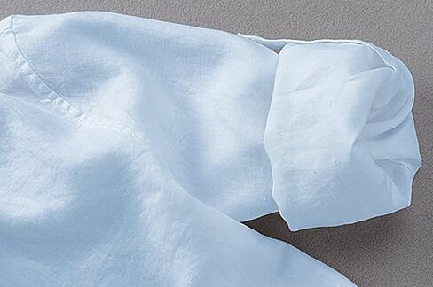 Youhan Men's Long Sleeve Fitted Linen Shirt in Kuwait