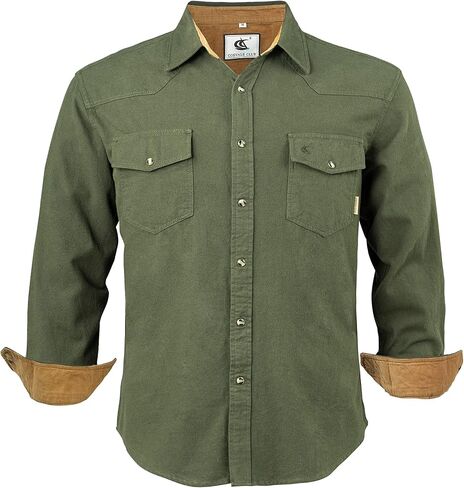 COEVALS CLUB Men's Flannel Shirts Long Sleeve Western Snap Casual Plaid Work Shirts in Kuwait