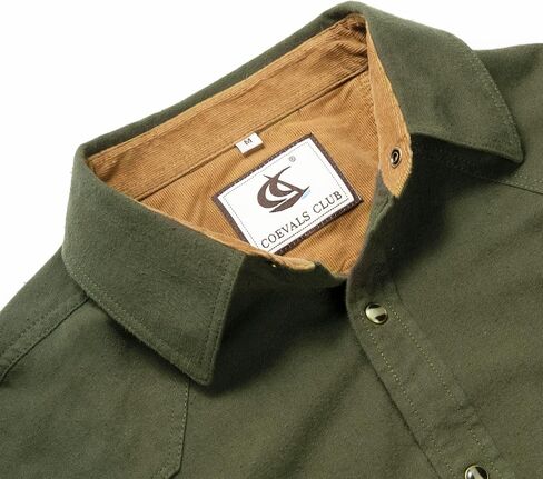COEVALS CLUB Men's Flannel Shirts Long Sleeve Western Snap Casual Plaid Work Shirts in Kuwait