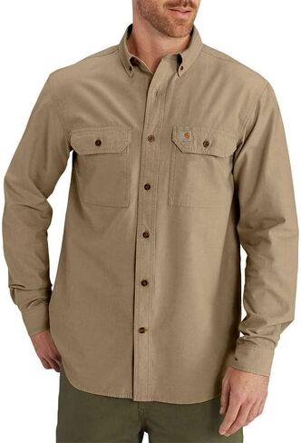 قميص Carhartt الرجالي خفيف الوزن من نوع Chambray بأزرار أمامية ومقاس مريح LS S202 in Kuwait