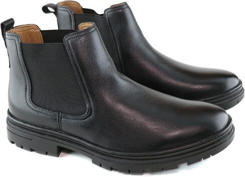 Marc Joseph New York MJNY Mens Casual Comfortable Genuine Leather Durable Slip Resistant Chelsea Ankle Boots Slip On Breathable Elastic Classic Casual Chukka Dress Boots in Kuwait