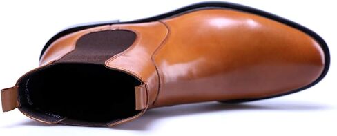 Santimon Mens Chealsea Ankle Boots Suede Leather Black Tan in Kuwait