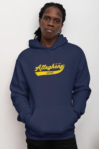 CreateMyTee | Allegheny College Gators Retro Hooded Sweatshirt in Saudi Arabia