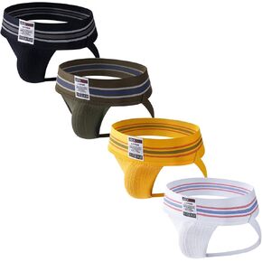 JOCKMAIL 4PCS/Pack Sexy Mens Jock Strap Briefs Mens Athletic Jock Strap Underwear Briefs Athletic Supporter in Kuwait