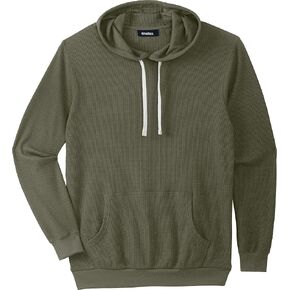 KingSize Men's Big & Tall Waffle-Knit Thermal Waffle Hoodie in Kuwait