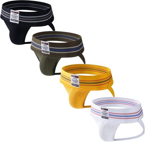 JOCKMAIL 4PCS/Pack Sexy Mens Jock Strap Briefs Mens Athletic Jock Strap Underwear Briefs Athletic Supporter in Saudi Arabia