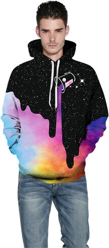 NONSAR 3D Graphic Printed Hoodies for Men,Women, Unisex Pullover Hooded Shirts in Saudi Arabia