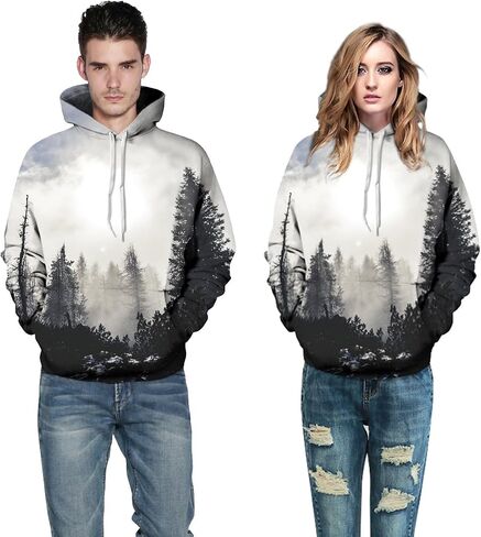 NONSAR 3D Graphic Printed Hoodies for Men,Women, Unisex Pullover Hooded Shirts in Saudi Arabia