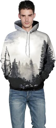 NONSAR 3D Graphic Printed Hoodies for Men,Women, Unisex Pullover Hooded Shirts in Saudi Arabia