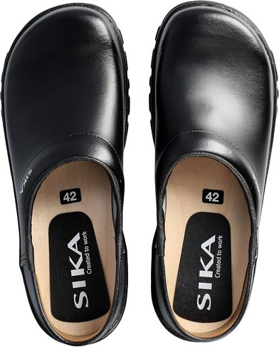 Sika Footwear Birchwood Comfort Work Clog, Slip Resistant Shoes for Nursing and Chef, Men, Black, Size - 46 in Saudi Arabia