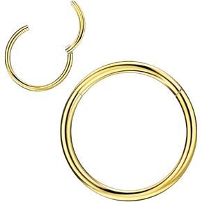 1pc Surgical Steel Piercing Ring for Nose Septum Cartilage Helix Tragus Conch Rook Daith Lobe 20g-18g-16g-14g-12g-10g 5mm-6mm-7mm-8mm-9mm-10mm-11mm-12mm-14mm-16mm Silver/Gold/Rose Gold/Black/Rainbow in Saudi Arabia
