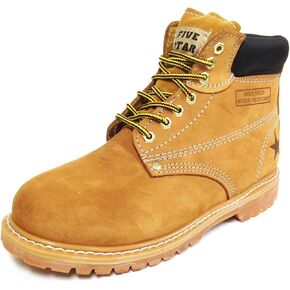 G6A33S Men's Nubuck Leather Tan 6" Lug Sole Slip Resisant Work Boots Width: Wide (W 2E) in Saudi Arabia