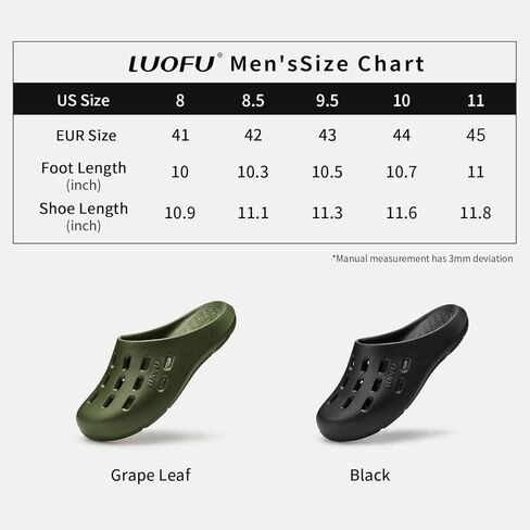 أحذية LUOFU الرجالية للحديقة، شباشب الشاطئ، صنادل مياه حمام السباحة مع نعل داخلي مريح يدعم قوس القدم in Kuwait