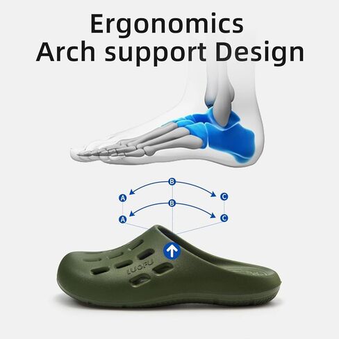 أحذية LUOFU الرجالية للحديقة، شباشب الشاطئ، صنادل مياه حمام السباحة مع نعل داخلي مريح يدعم قوس القدم in Kuwait
