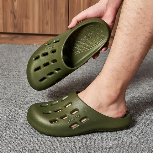 أحذية LUOFU الرجالية للحديقة، شباشب الشاطئ، صنادل مياه حمام السباحة مع نعل داخلي مريح يدعم قوس القدم in Kuwait