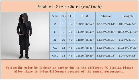 Mens Long Hooded Cardigan Vintage Gothic Cloak Coat Shawl Collar Open Front Drape Cape Overcoat with Pockets in Saudi Arabia