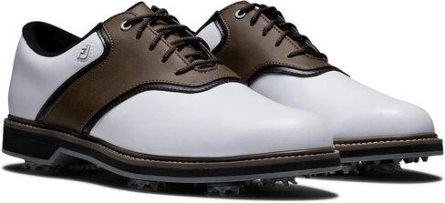 FootJoy Men's FJ Originals Golf Shoe, White/Brown, 11.5 Wide in Saudi Arabia