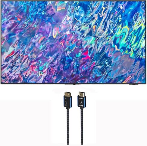 SAMSUNG QN65QN85BAFXZA 65" 4K Neo QLED UHD Smart TV in Titan Black with an Austere 5S-4KHD2-2-5M V-Series 2.5m Premium 4K HDR HDMI Braided Cable (2022) in Saudi Arabia