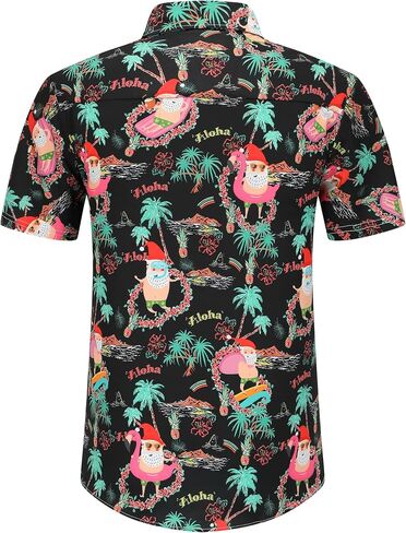 DOOPCCOR Men's Christmas Shirt Santa Claus Party Casual Button Down Hawaiian Shirts for Men in Saudi Arabia