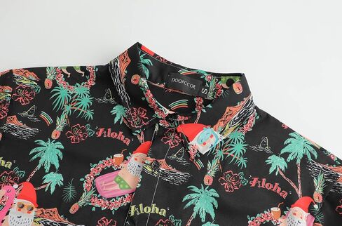 DOOPCCOR Men's Christmas Shirt Santa Claus Party Casual Button Down Hawaiian Shirts for Men in Saudi Arabia