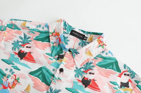 DOOPCCOR Men's Christmas Shirt Santa Claus Party Casual Button Down Hawaiian Shirts for Men in Saudi Arabia