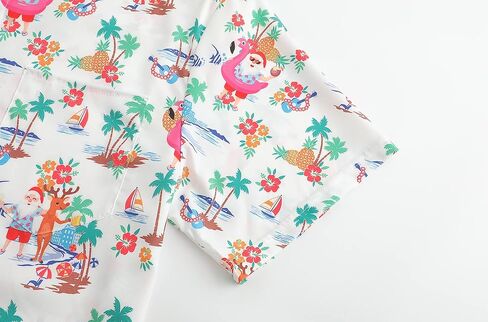 DOOPCCOR Men's Christmas Shirt Santa Claus Party Casual Button Down Hawaiian Shirts for Men in Kuwait