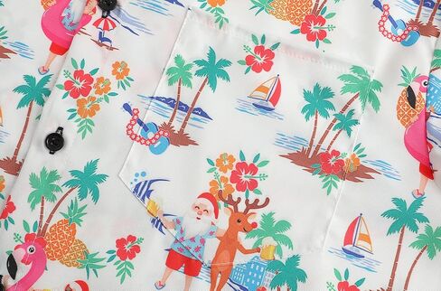 DOOPCCOR Men's Christmas Shirt Santa Claus Party Casual Button Down Hawaiian Shirts for Men in Kuwait