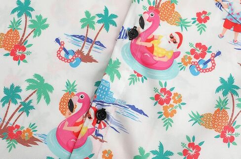 DOOPCCOR Men's Christmas Shirt Santa Claus Party Casual Button Down Hawaiian Shirts for Men in Kuwait