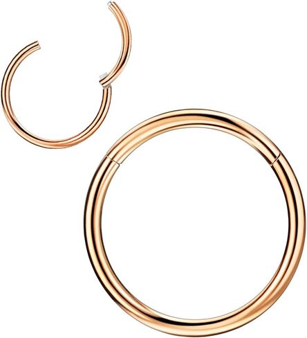 1 قطعة حلقة ثقب الفولاذ الجراحية للأنف الحاجز الغضروف الحلزون الزنمة محارة روك Daith Lobe 20g-18g-16g-14g-12g-10g 5mm-6mm-7mm-8mm-9mm-10mm-11mm-12mm-14mm-16mm الفضة/الذهب/الورد ذهبي/أسود/قوس قزح in Kuwait