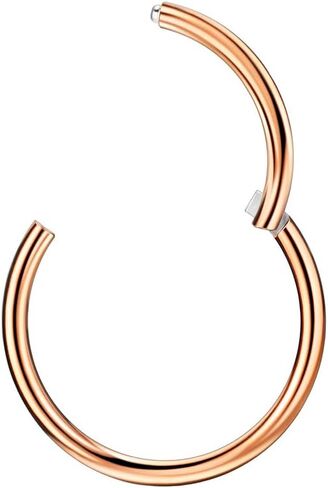 1 قطعة حلقة ثقب الفولاذ الجراحية للأنف الحاجز الغضروف الحلزون الزنمة محارة روك Daith Lobe 20g-18g-16g-14g-12g-10g 5mm-6mm-7mm-8mm-9mm-10mm-11mm-12mm-14mm-16mm الفضة/الذهب/الورد ذهبي/أسود/قوس قزح in Kuwait