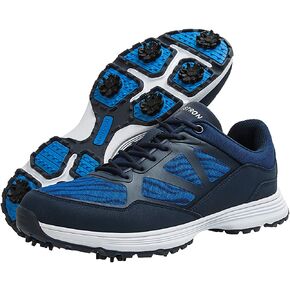 THESTRON Men Golf Shoes Mesh Breathable Breathable Golf Walking Sport Sneakers 7 Spikes Golf Trainers …