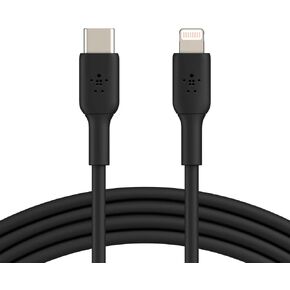 Belkin BoostCharge Nylon Braided USB C to Lightning Cable 3.3ft/1M - MFi Certified 18W Power Delivery iPhone Charger Cord - Apple Charger USB C Cable - Fast Charging for iPhone 14, iPhone 13 - Black