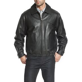 BGSD Men Aaron Classic Cowhide Leather Bomber Jacket (Regular and Big & Tall) in Kuwait
